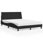 Bed Frame with LED without Mattress "Hanko" Black 120x200 cm Velvet