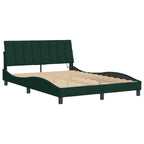 Bed Frame with LED without Mattress "Hanko" Dark Green 120x200 cm Velvet