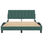Bed Frame with LED without Mattress "Hanko" Dark Green 120x200 cm Velvet