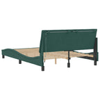 Bed Frame with LED without Mattress "Hanko" Dark Green 120x200 cm Velvet
