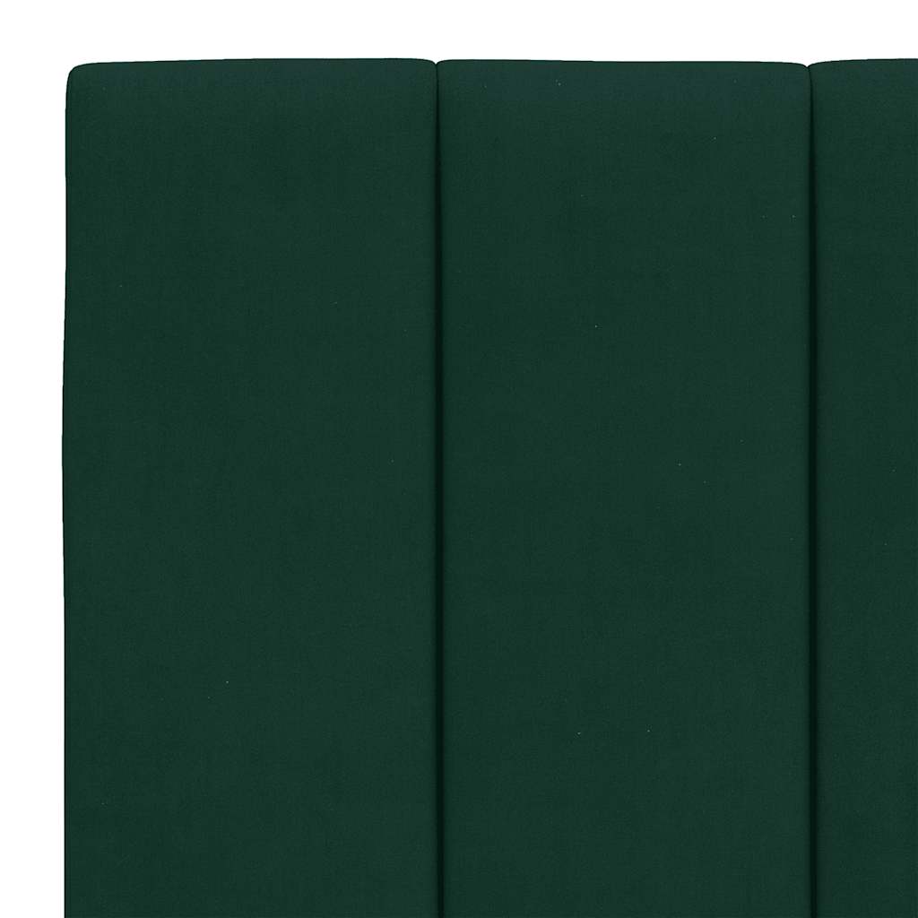Bed Frame with LED without Mattress "Hanko" Dark Green 120x200 cm Velvet