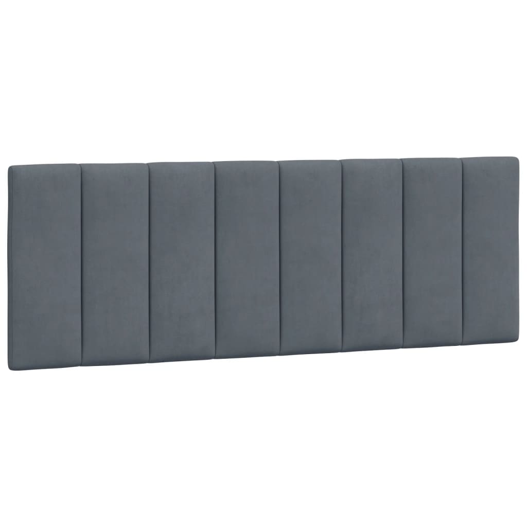 Bed Frame with LED without Mattress "Hanko" Dark Grey 140x190 cm Velvet