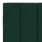 Bed Frame with LED without Mattress "Hanko" Dark Green 140x190 cm Velvet