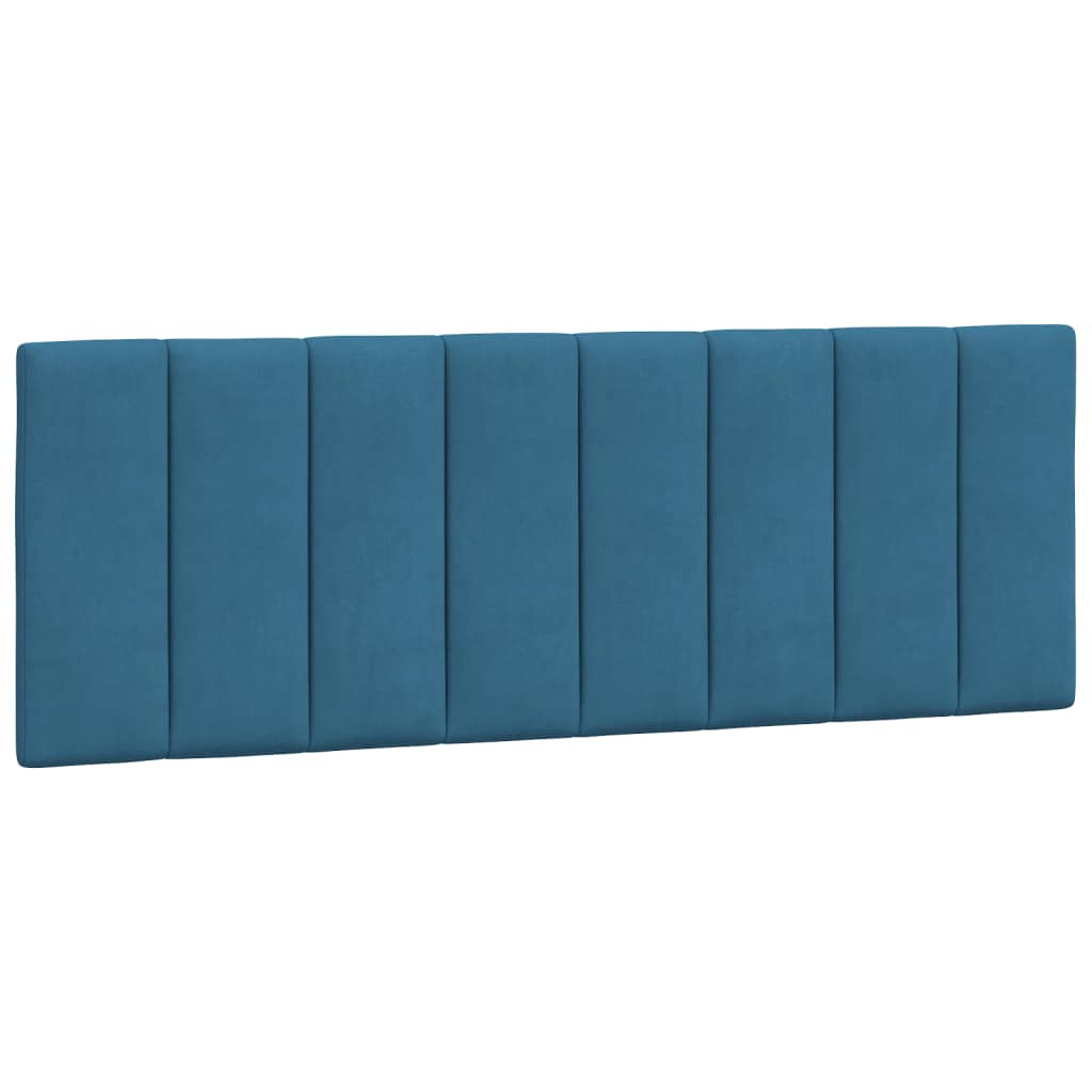 Bed Frame with LED without Mattress "Hanko" Blue 140x190 cm Velvet