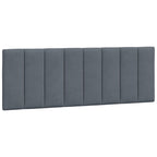 Bed Frame with LED without Mattress "Hanko" Dark Grey 140x200 cm Velvet