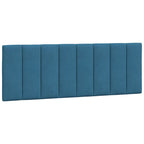Bed Frame with LED without Mattress "Hanko" Blue 140x200 cm Velvet
