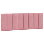 Bed Frame with LED without Mattress "Hanko" Pink 140x200 cm Velvet