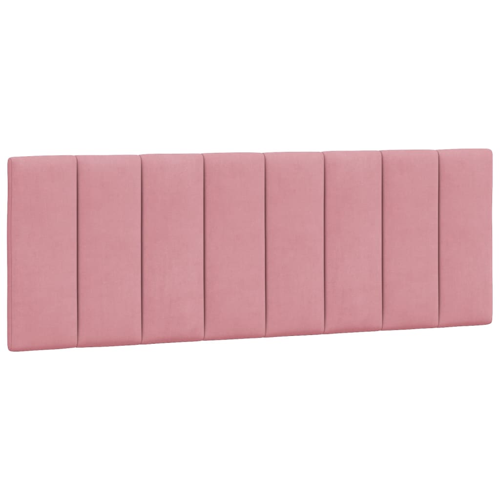 Bed Frame with LED without Mattress "Hanko" Pink 140x200 cm Velvet