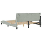 Bed Frame with LED without Mattress "Hanko" Light Grey 160x200 cm Velvet