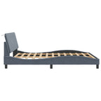 Bed Frame with LED without Mattress "Hanko" Dark Grey 160x200 cm Velvet
