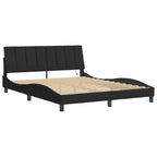 Bed Frame with LED without Mattress "Hanko" Black 160x200 cm Velvet