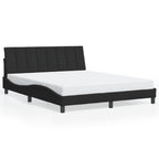 Bed Frame with LED without Mattress "Hanko" Black 160x200 cm Velvet