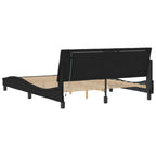 Bed Frame with LED without Mattress "Hanko" Black 160x200 cm Velvet