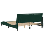 Bed Frame with LED without Mattress "Hanko" Dark Green 160x200 cm Velvet