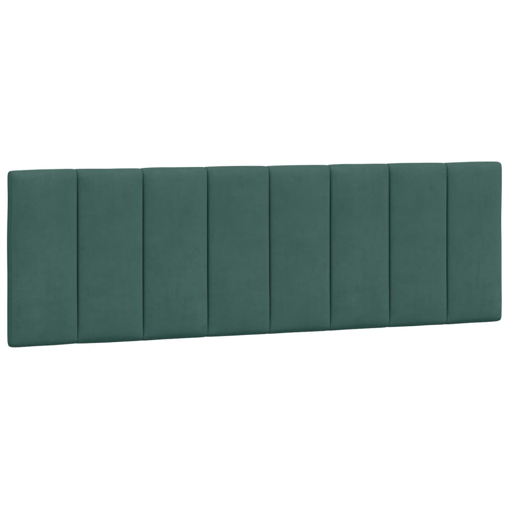 Bed Frame with LED without Mattress "Hanko" Dark Green 160x200 cm Velvet