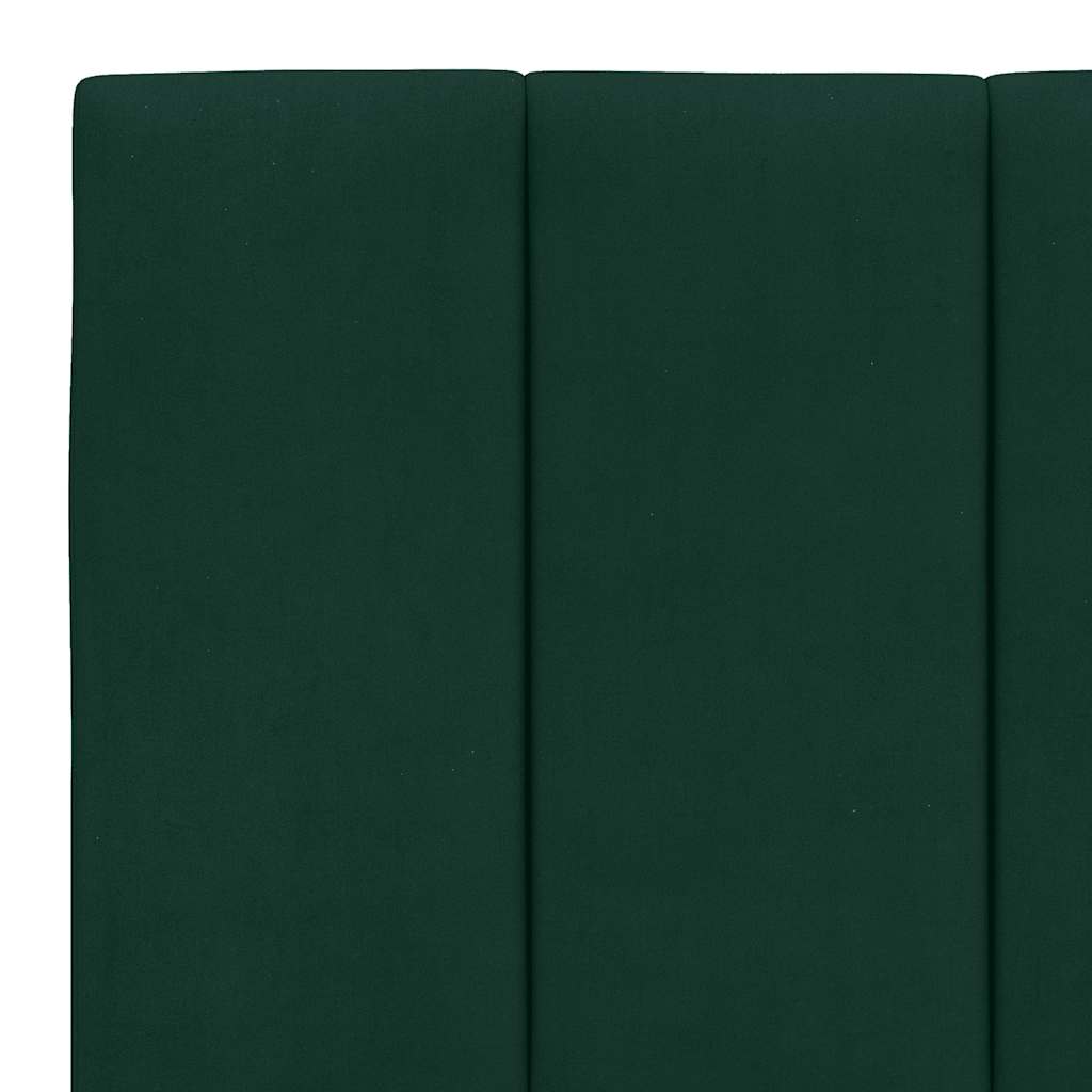 Bed Frame with LED without Mattress "Hanko" Dark Green 160x200 cm Velvet