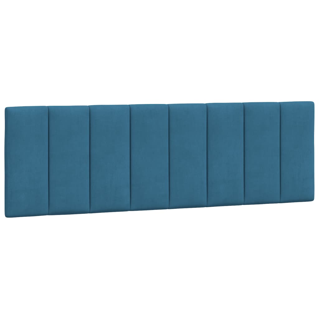 Bed Frame with LED without Mattress "Hanko" Blue 160x200 cm Velvet