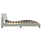 Bed Frame with LED without Mattress "Hanko" Light Grey 180x200 cm Velvet