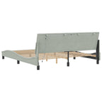 Bed Frame with LED without Mattress "Hanko" Light Grey 180x200 cm Velvet