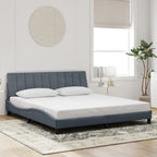 Bed Frame with LED without Mattress "Hanko" Dark Grey 180x200 cm Velvet