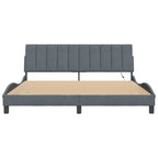 Bed Frame with LED without Mattress "Hanko" Dark Grey 180x200 cm Velvet
