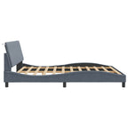 Bed Frame with LED without Mattress "Hanko" Dark Grey 180x200 cm Velvet
