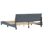 Bed Frame with LED without Mattress "Hanko" Dark Grey 180x200 cm Velvet