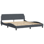 Bed Frame with LED without Mattress "Hanko" Dark Grey 180x200 cm Velvet