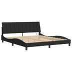 Bed Frame with LED without Mattress "Hanko" Black 180x200 cm Velvet