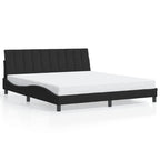 Bed Frame with LED without Mattress "Hanko" Black 180x200 cm Velvet