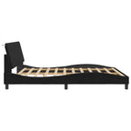 Bed Frame with LED without Mattress "Hanko" Black 180x200 cm Velvet