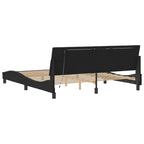 Bed Frame with LED without Mattress "Hanko" Black 180x200 cm Velvet