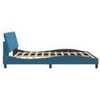 Bed Frame with LED without Mattress "Hanko" Blue 180x200 cm Velvet