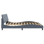 Bed Frame with LED without Mattress "Hanko" Dark Grey 200x200 cm Velvet
