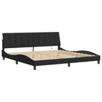 Bed Frame with LED without Mattress "Hanko" Black 200x200 cm Velvet