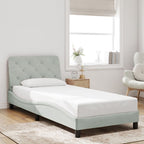 Bed Frame with LED without Mattress Light Grey 80x200 cm Velvet