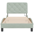 Bed Frame with LED without Mattress Light Grey 80x200 cm Velvet