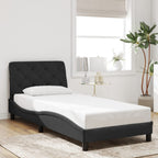 Bed Frame with LED without Mattress Black 80x200 cm Velvet
