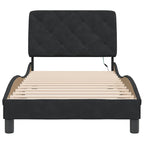 Bed Frame with LED without Mattress Black 80x200 cm Velvet