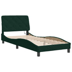 Bed Frame with LED without Mattress Dark Green 80x200 cm Velvet
