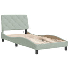 Bed Frame with LED without Mattress Light Grey 90x190 cm Velvet