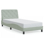 Bed Frame with LED without Mattress Light Grey 90x190 cm Velvet