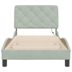 Bed Frame with LED without Mattress Light Grey 90x190 cm Velvet