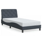 Bed Frame with LED without Mattress Dark Grey 90x190 cm Velvet