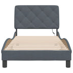 Bed Frame with LED without Mattress Dark Grey 90x190 cm Velvet