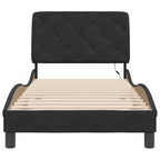 Bed Frame with LED without Mattress Black 90x190 cm Velvet