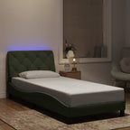 Bed Frame with LED without Mattress Light Grey 90x200 cm Velvet