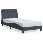 Bed Frame with LED without Mattress Dark Grey 90x200 cm Velvet