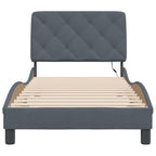 Bed Frame with LED without Mattress Dark Grey 90x200 cm Velvet