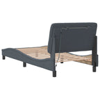 Bed Frame with LED without Mattress Dark Grey 90x200 cm Velvet